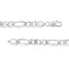 7.2mm Figaro Chain Necklace in Solid Sterling Silver  – 24”