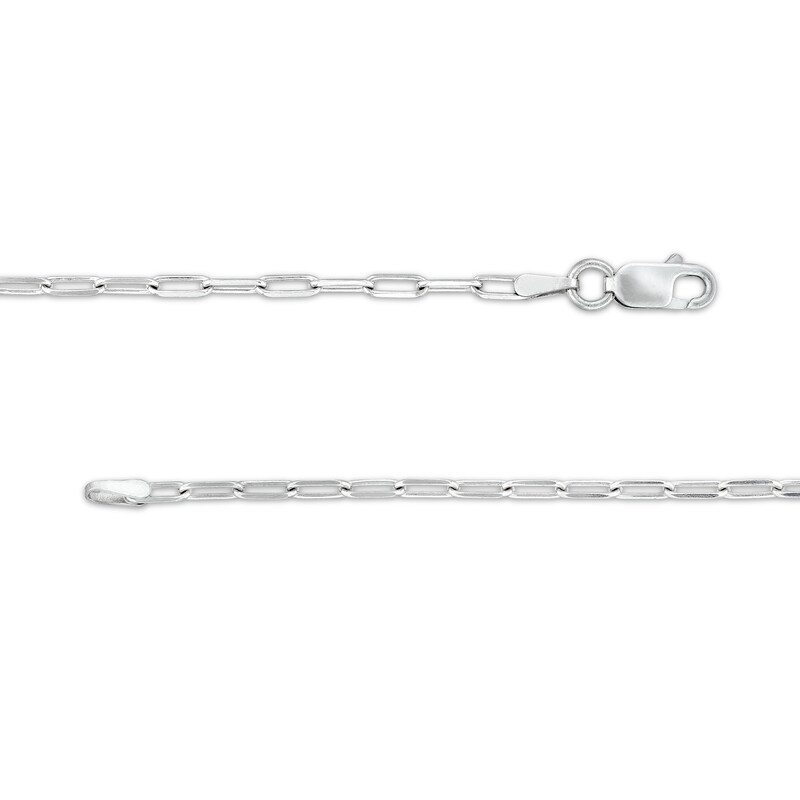 Main Image 3 of 2.3mm Paper Clip Chain Necklace in Solid Sterling Silver  - 18"