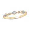 Thumbnail Image 1 of 0.09 CT. T.W. Multi-Diamond Station Art Deco Stackable Band in 10K Gold