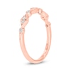 0.09 CT. T.W. Multi-Diamond Station Art Deco Stackable Band in 10K Rose Gold