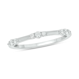 0.145 CT. T.W. Diamond Bamboo Stackable Band in 10K White Gold