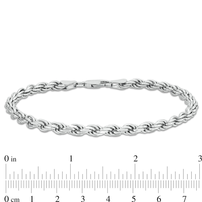 Men’s 4.0mm Solid Rope Chain Bracelet in Sterling Silver - 8.5 ...