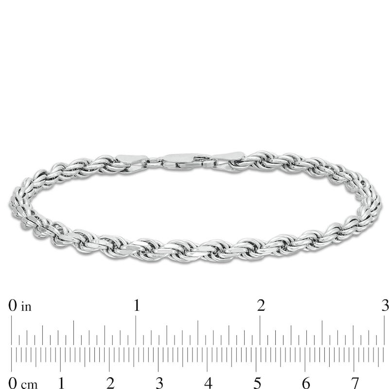 Main Image 4 of Men’s 4.0mm Rope Chain Bracelet in Solid Sterling Silver  - 8.5"