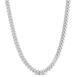 5.3mm Cuban Curb Chain Necklace in Solid Sterling Silver  - 22"