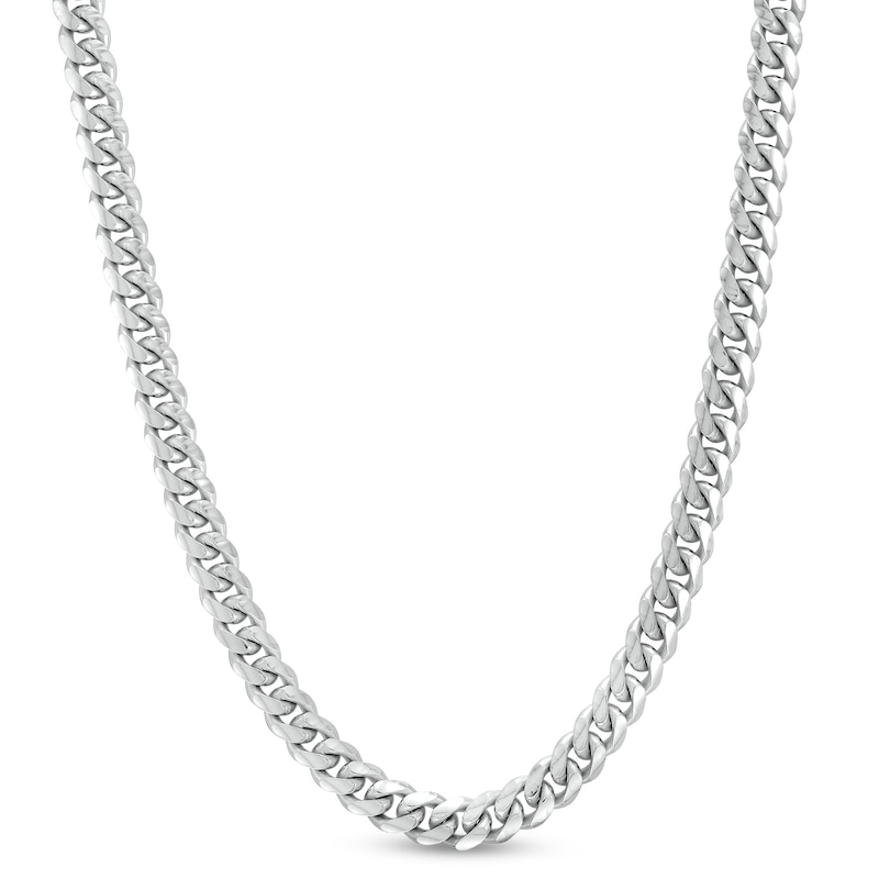 Main Image 1 of 5.3mm Cuban Curb Chain Necklace in Solid Sterling Silver  - 22"