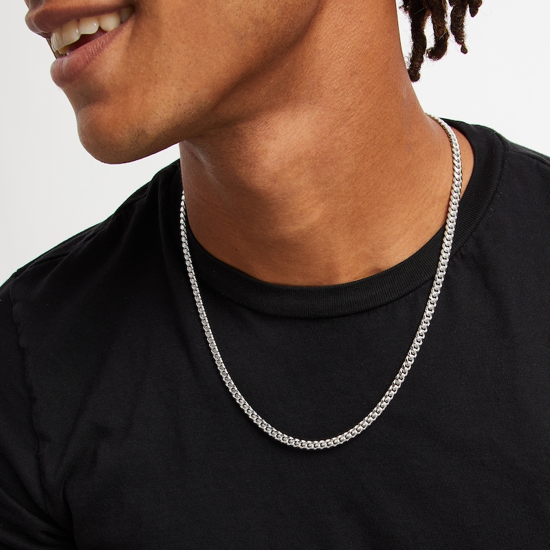 Main Image 2 of 5.3mm Cuban Curb Chain Necklace in Solid Sterling Silver  - 22"