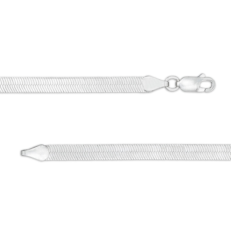 Main Image 3 of 4.5mm Herringbone Chain Necklace in Solid Sterling Silver  - 18"
