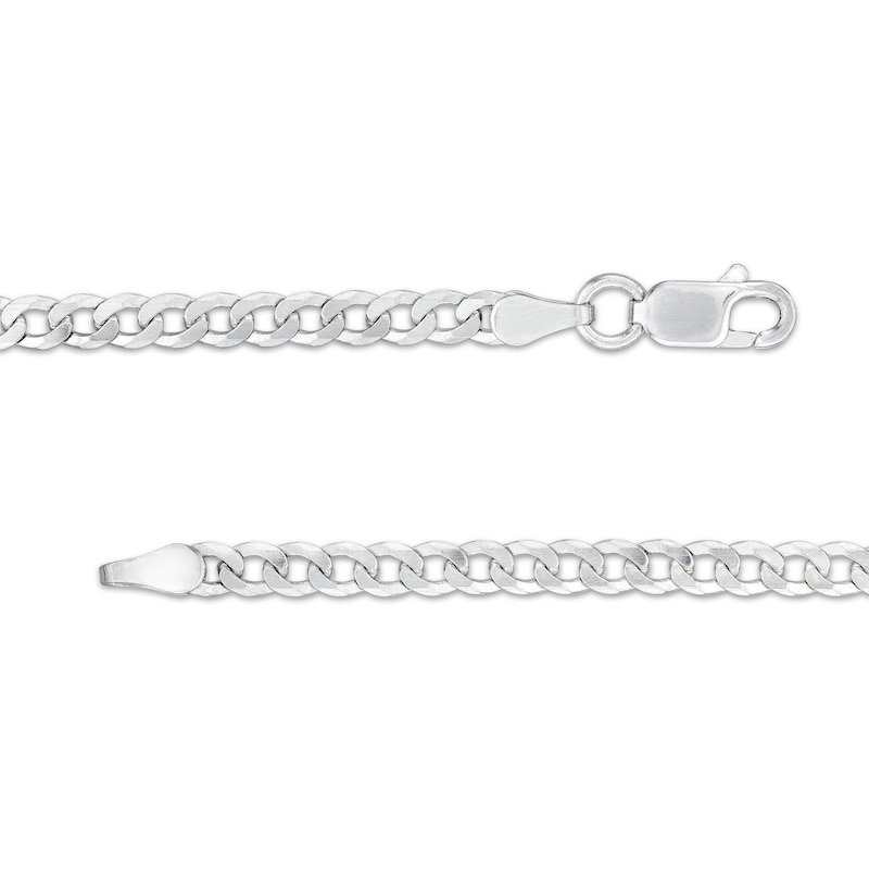 Main Image 3 of 3.2mm Curb Chain Necklace in Solid Sterling Silver  - 20"