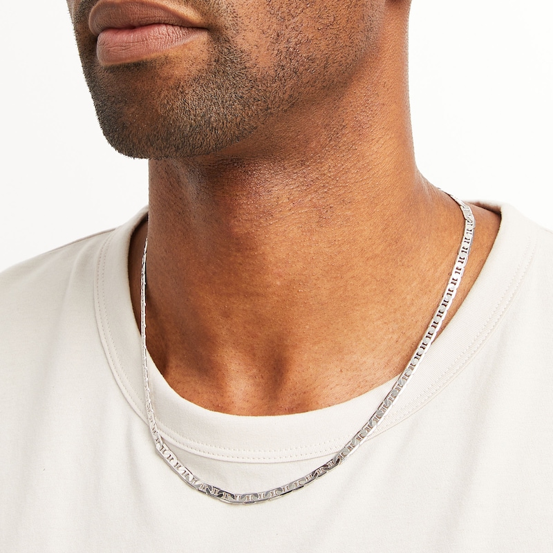 Main Image 2 of 4.8mm Mariner Chain Necklace in Solid Sterling Silver  - 22"