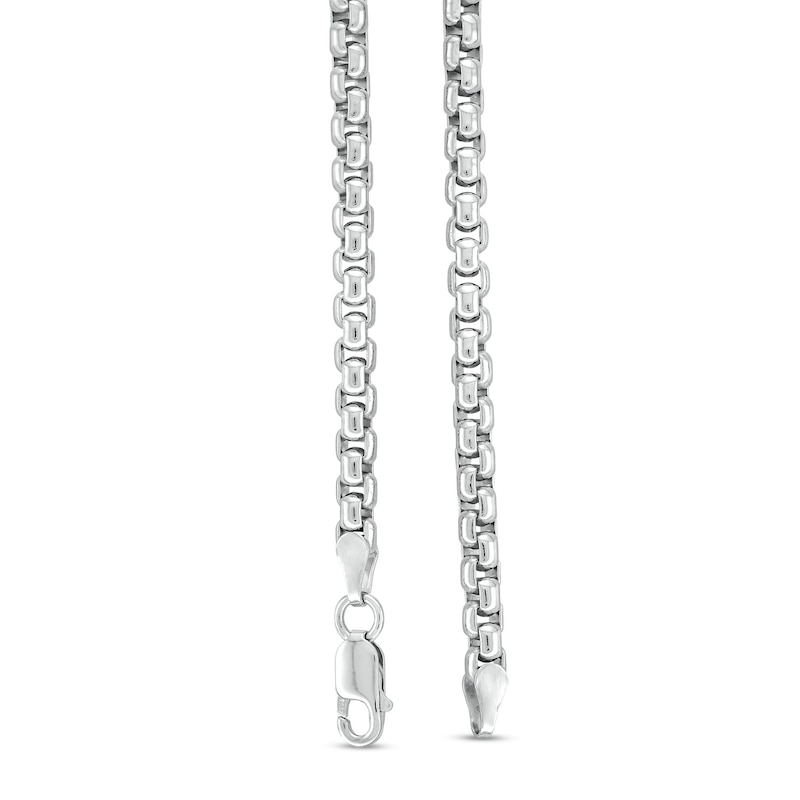 Main Image 3 of 3.7mm Box Chain Necklace in Solid Sterling Silver  - 22"