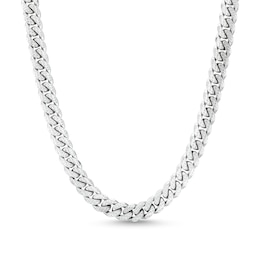 Men's 6.9mm Textured Cuban Curb Chain Necklace in Solid Sterling Silver - 22&quot;