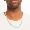 Thumbnail Image 2 of 6.9mm Textured Cuban Curb Chain Necklace in Solid Sterling Silver  - 22"