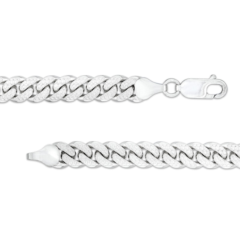 Main Image 3 of 6.9mm Textured Cuban Curb Chain Necklace in Solid Sterling Silver  - 22"