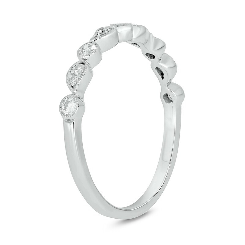 0.18 CT. T.W. Diamond Paisley Stackable Band in 10K White Gold