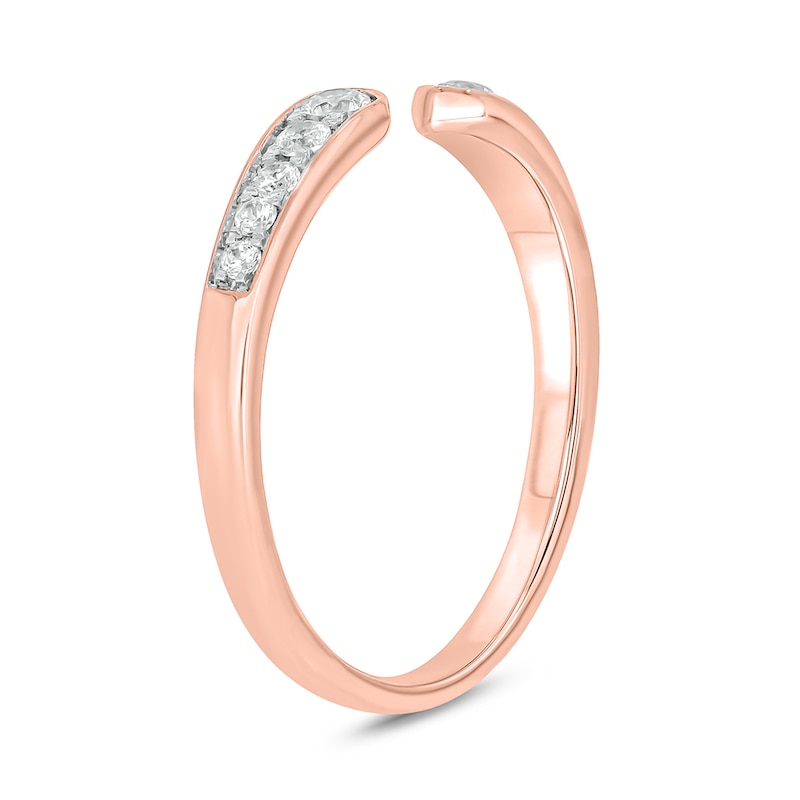 0.18 CT. T.W. Diamond Graduated Open Shank Stackable Band in 10K Rose Gold