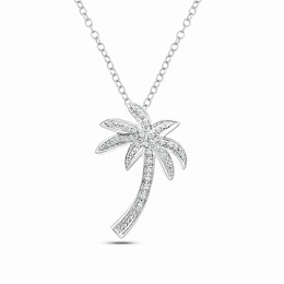 0.04 CT. T.W. Diamond Palm Tree Pendant in Sterling Silver