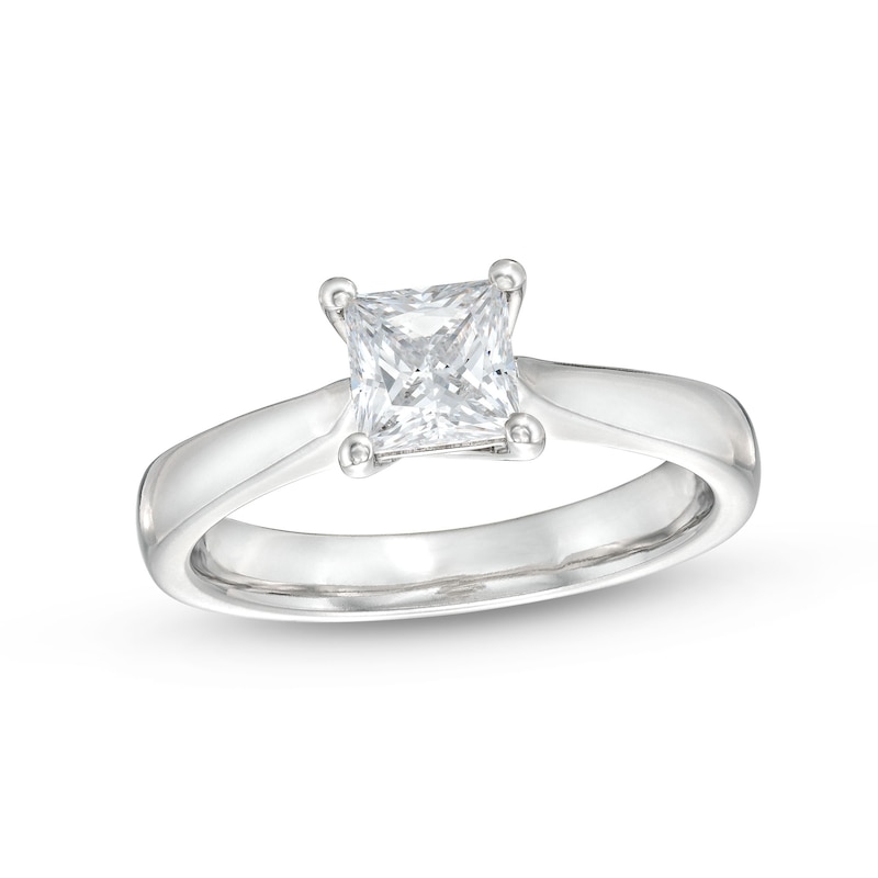 1.00 CT. Certified Princess-Cut Lab-Created Diamond Solitaire Engagement Ring in 18K White Gold (F/VS2)|Peoples Jewellers
