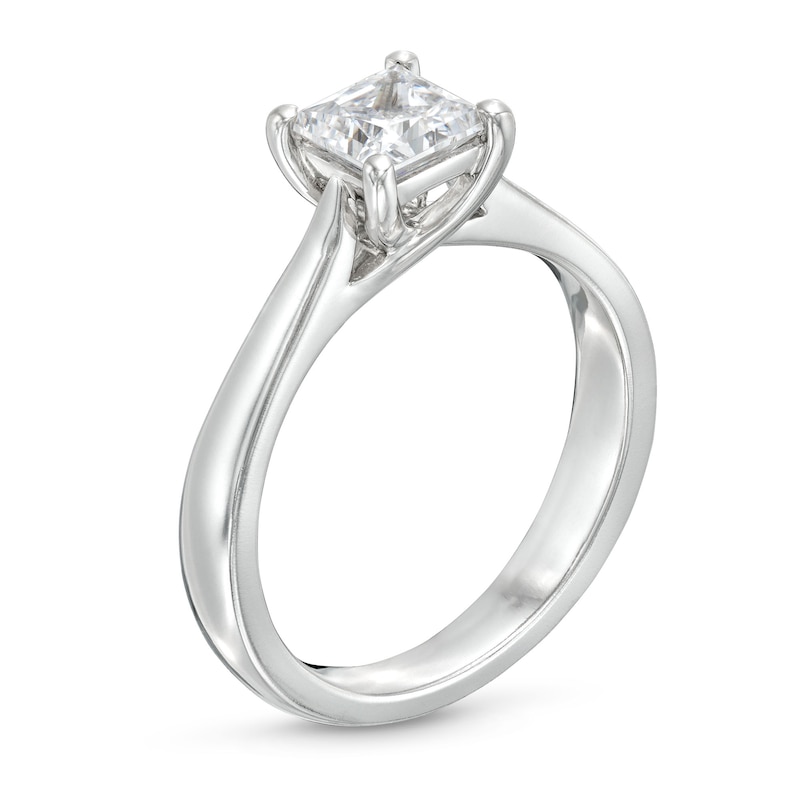 1.00 CT. Certified Princess-Cut Lab-Created Diamond Solitaire Engagement Ring in 18K White Gold (F/VS2)|Peoples Jewellers