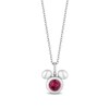 Thumbnail Image 1 of Disney Treasures Mickey Mouse 5.0mm Faceted Lab-Created Ruby and Diamond Accent Puffed Pendant in Sterling Silver