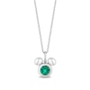 Thumbnail Image 1 of Disney Treasures Mickey Mouse 5.0mm Faceted Lab-Created Emerald and Diamond Accent Puffed Pendant in Sterling Silver