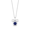 Thumbnail Image 1 of Disney Treasures Mickey Mouse Faceted Blue Lab-Created Sapphire and Diamond Accent Puffed Pendant in Sterling Silver