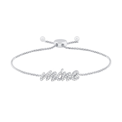 0.23 CT. T.W. Diamond "mine" Bolo Bracelet in Sterling Silver - 9.0"
