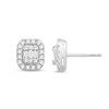 Thumbnail Image 1 of 0.45 CT. T.W. Emerald Multi-Diamond Frame Stud Earrings in 10K White Gold