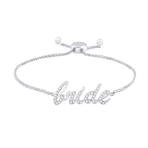 0.23 CT. T.W. Diamond "bride" Bolo Bracelet in Sterling Silver - 9.0"