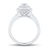 Thumbnail Image 2 of 0.95 CT. T.W. Cushion-Cut Diamond Double Frame Engagement Ring in 14K White Gold (I/VS2)