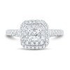 Thumbnail Image 3 of 0.95 CT. T.W. Cushion-Cut Diamond Double Frame Engagement Ring in 14K White Gold (I/VS2)