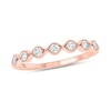Thumbnail Image 0 of 0.23 CT. T.W. Diamond Station Vintage-Style Stackable Band in 10K Rose Gold