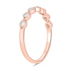 Thumbnail Image 1 of 0.23 CT. T.W. Diamond Station Vintage-Style Stackable Band in 10K Rose Gold