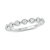 Thumbnail Image 1 of 0.23 CT. T.W. Diamond Station Vintage-Style Stackable Band in 10K White Gold