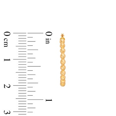 20.0mm Bead Hoop Earrings in Hollow 14K Gold