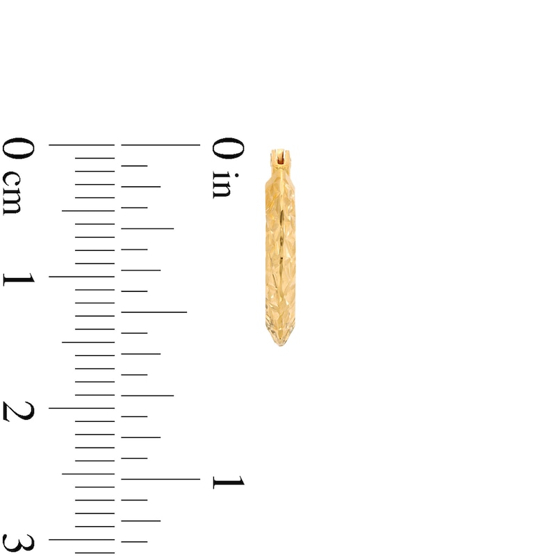 Main Image 3 of Diamond-Cut 15.0mm Tube Hoop Earrings in Hollow 14K Gold