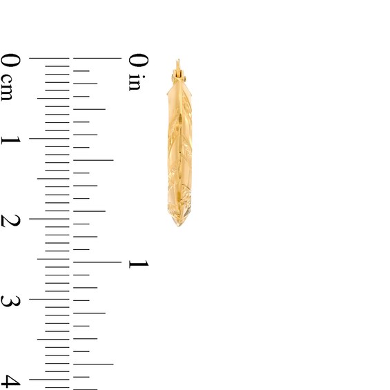 Diamond-Cut Stripes 20.0mm Tube Hoop Earrings in Hollow 14K Gold