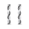 Thumbnail Image 2 of Circle of Gratitude® Collection 0.15 CT. T.W. Black Diamond and Polished Twist Hoop Earrings in Sterling Silver
