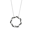 Thumbnail Image 0 of Circle of Gratitude® Collection 0.12 CT. T.W. Black Diamond and Polished Twist Necklace in Sterling Silver