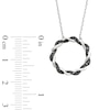Thumbnail Image 2 of Circle of Gratitude® Collection 0.12 CT. T.W. Black Diamond and Polished Twist Necklace in Sterling Silver