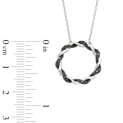Circle of Gratitude® Collection 0.12 CT. T.W. Black Diamond and Polished Twist Necklace in Sterling Silver