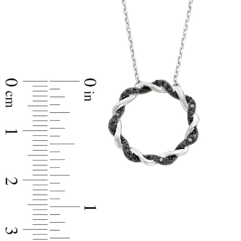 Circle of Gratitude® Collection 0.12 CT. T.W. Black Diamond and Polished Twist Necklace in Sterling Silver