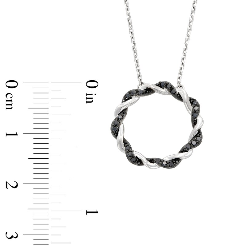 Circle of Gratitude® Collection 0.12 CT. T.W. Black Diamond and Polished Twist Necklace in Sterling Silver|Peoples Jewellers