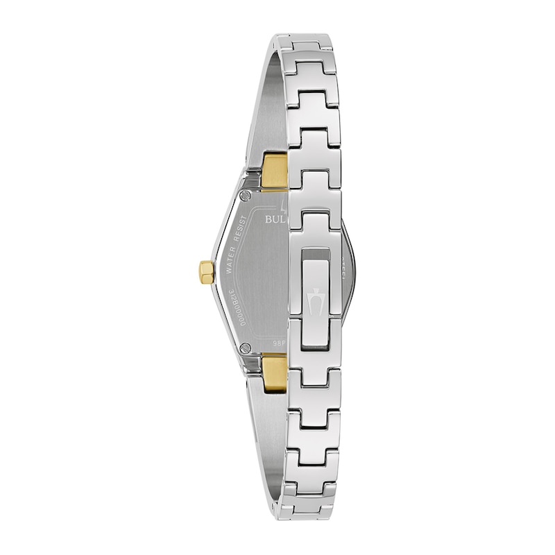 Main Image 3 of Ladies' Bulova Gemini Collection Diamond Accent Two-Tone Watch with Tonneau Blue Dial (Model: 98P218)