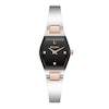 Thumbnail Image 0 of Ladies' Bulova Gemini Collection Diamond Accent Two-Tone Watch with Tonneau Black Dial (Model: 98P216)