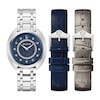 Thumbnail Image 1 of Ladies' Bulova Duality 0.13 CT. T.W. Diamond Interchangeable Strap Watch with Blue Denshu Dial (Model: 96X160)