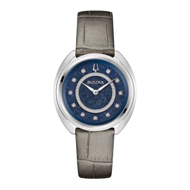 Main Image 4 of Ladies' Bulova Duality 0.13 CT. T.W. Diamond Interchangeable Strap Watch with Blue Denshu Dial (Model: 96X160)