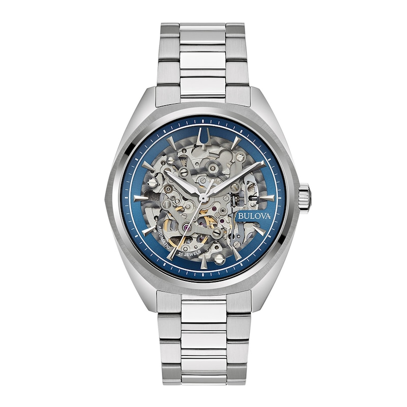 Men's Bulova Surveyor Automatic Watch with Blue Skeleton Dial (Model: 96A292)|Peoples Jewellers