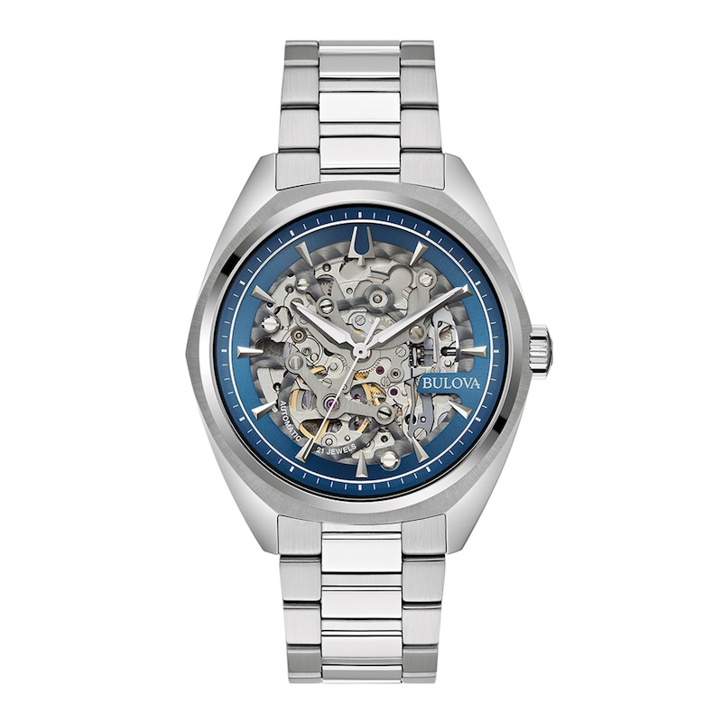 Main Image 1 of Men's Bulova Surveyor Automatic Watch with Blue Skeleton Dial (Model: 96A292)