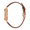Thumbnail Image 2 of Men's Bulova Surveyor Rose-Tone Brown Leather Strap Watch with White Skeleton Dial (Model: 97A175)