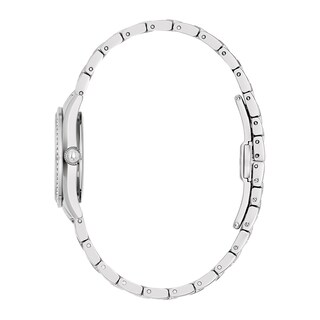 Ladies' Bulova Crystal Accent Silver-Tone Watch with Mother-of-Pearl Dial (Model: 96L311)